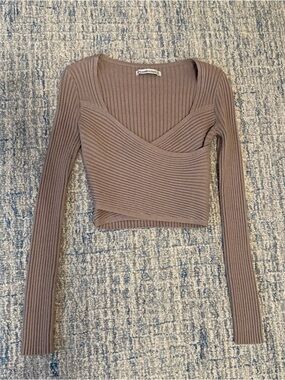 Abercrombie Ribbed Long-Sleeve Top